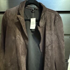 NWT Rich Chocolate Suede-like Women’s Blazer Jacket Size Large